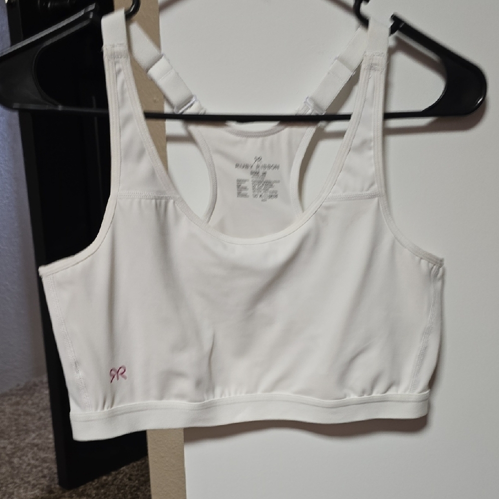 Ruby Ribbon White Sports Bra Intimates